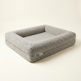 Load image into Gallery viewer, Overhead view of the Chelsea bed showing the memory-foam base and bouclé cover
